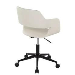 Kirklands Home Cream Faux Leather & Black Marshall Office Chair White