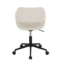Kirklands Home Cream Faux Leather & Black Marshall Office Chair White