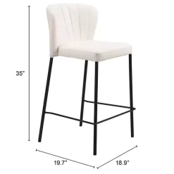 Kirklands Home Cream Faux Leather Liddy Counter Stools, Set of 2 White Outlet