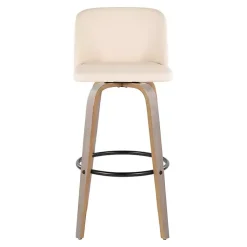 Kirklands Home Cream Faux Leather Torino Bar Stools, Set of 2 Ivory Online