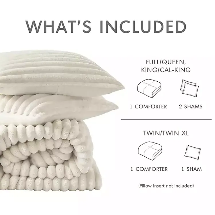 Kirklands Home Cream Fluffy Ribbed 2-pc. Twin Comforter Set Ivory Online