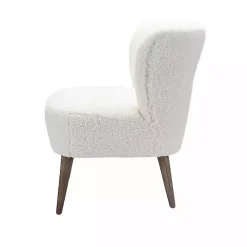 Kirklands Home Cream Fluffy Wingback Accent Chair White New