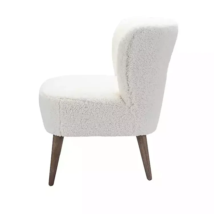 Kirklands Home Cream Fluffy Wingback Accent Chair White New