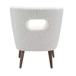 Kirklands Home Cream Fluffy Wingback Accent Chair White New