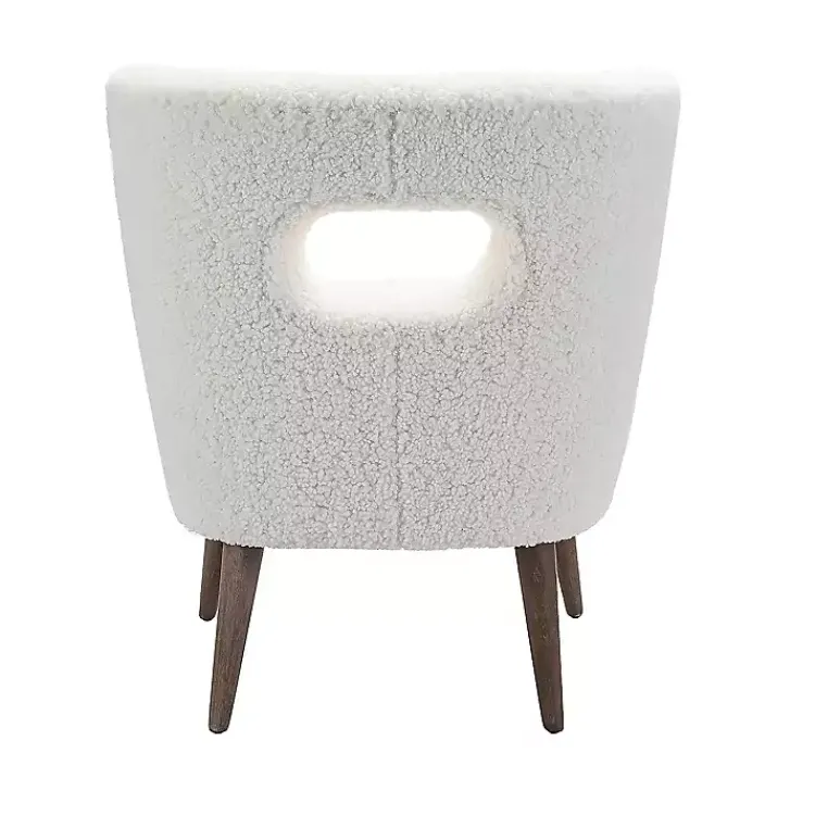 Kirklands Home Cream Fluffy Wingback Accent Chair White New