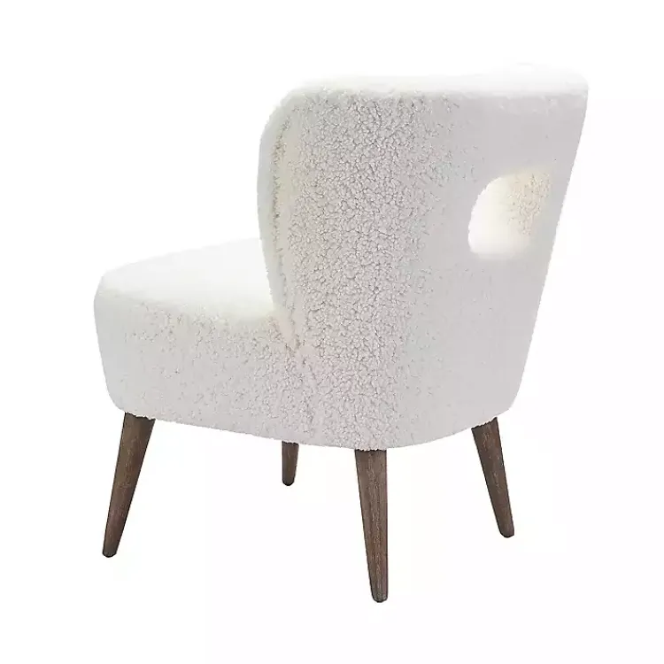 Kirklands Home Cream Fluffy Wingback Accent Chair White New