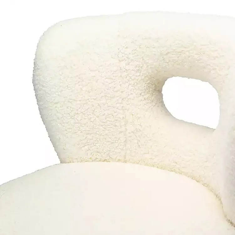Kirklands Home Cream Fluffy Wingback Accent Chair White New