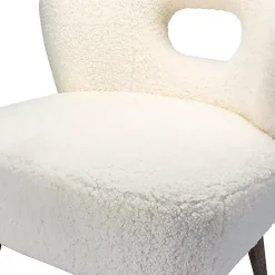 Kirklands Home Cream Fluffy Wingback Accent Chair White New