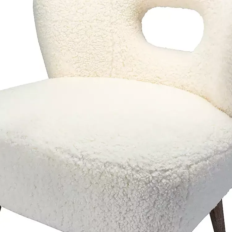 Kirklands Home Cream Fluffy Wingback Accent Chair White New