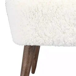 Kirklands Home Cream Fluffy Wingback Accent Chair White New