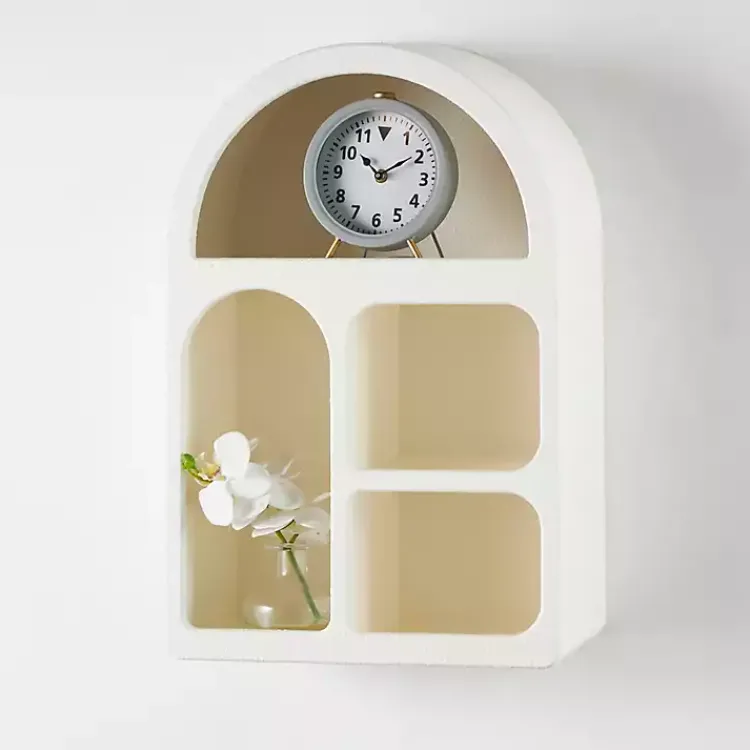 Kirklands Home Cream Geometric Arch Wall Shelf Sale