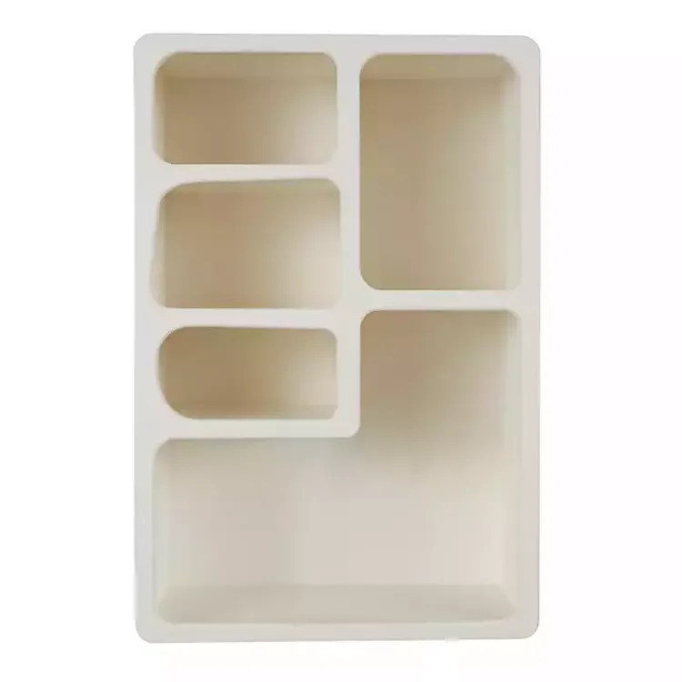 Kirklands Home Cream Geometric 5-Section Wall Shelf Online