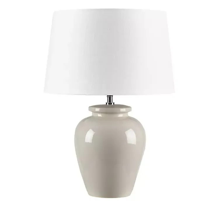Kirklands Home Cream Glazed Ceramic Anzio Table Lamp White Online