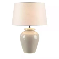 Kirklands Home Cream Glazed Ceramic Anzio Table Lamp White Online