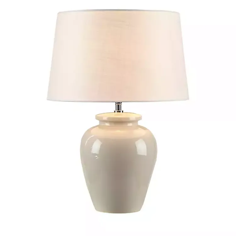 Kirklands Home Cream Glazed Ceramic Anzio Table Lamp White Online