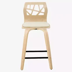 Kirklands Home Cream Golia Swivel Counter Stools, Set of 2 Ivory