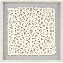 Kirklands Home Cream Handcut Paper Doily Shadowbox Framed Art Ivory Clearance