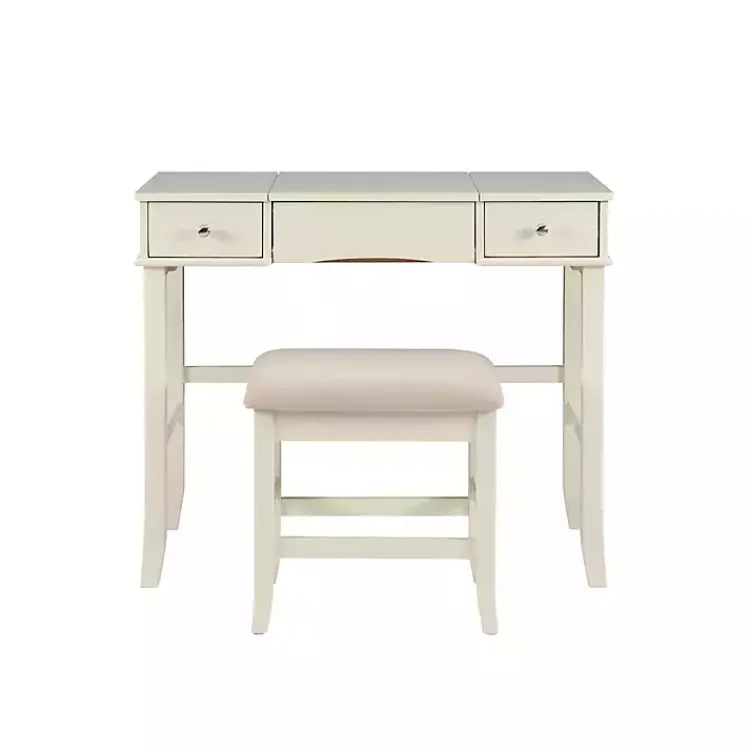Kirklands Home Cream Jennifer Flip-Top 2-pc. Vanity Set White Hot