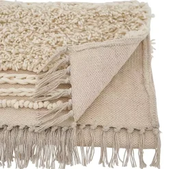 Kirklands Home Cream Knotted Cotton Table Runner Ivory Online