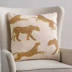 Pillows>Kirklands Home Cream Leopard Throw Pillow