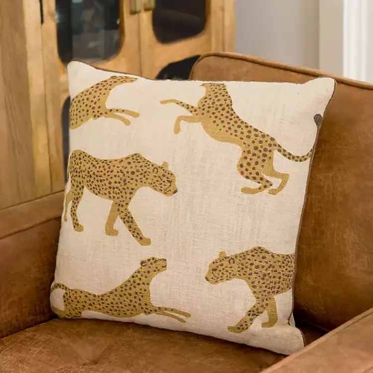 Pillows>Kirklands Home Cream Leopard Throw Pillow