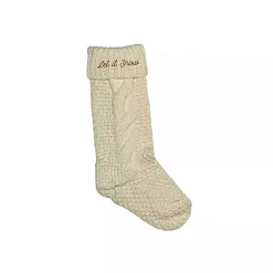 Christmas Stockings & Stocking Holders>Kirklands Home Cream Let It Snow Christmas Stocking Ivory