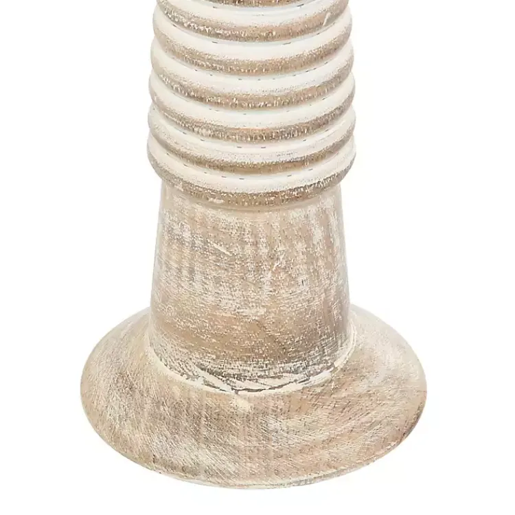 Candle Holders>Kirklands Home Cream Mango Wood Candle Holders, Set of 3 White