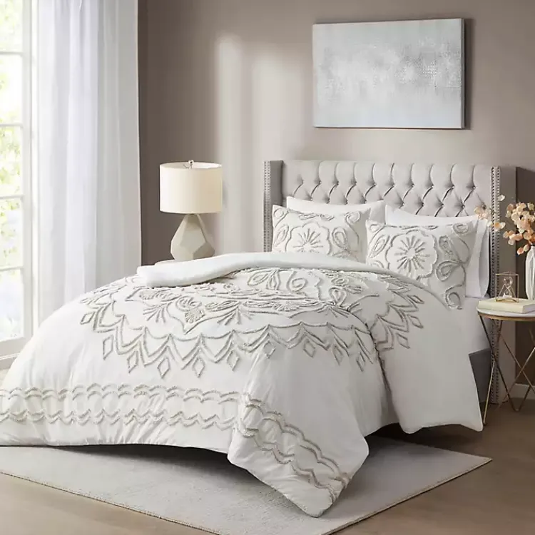 Kirklands Home Cream Medallion California King Comforter Set White Best