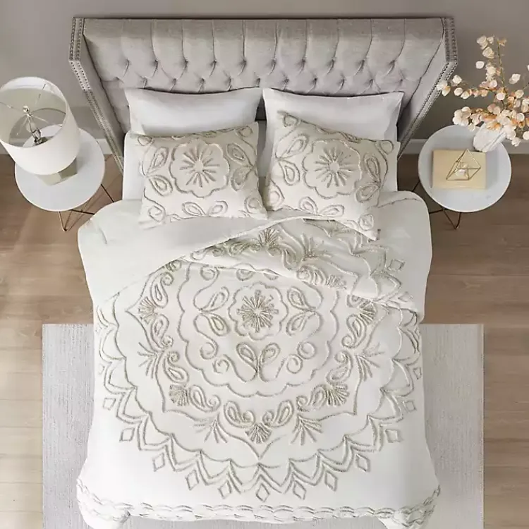 Kirklands Home Cream Medallion California King Comforter Set White Best