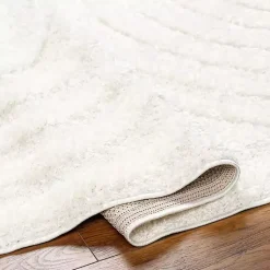 Kirklands Home Cream Modern Curve Area Rug, 5x7 Ivory New