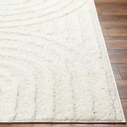Kirklands Home Cream Modern Curve Area Rug, 5x7 Ivory New