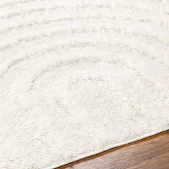 Kirklands Home Cream Modern Curve Area Rug, 5x7 Ivory New