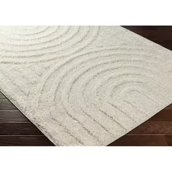 Kirklands Home Cream Modern Curve Area Rug, 5x7 Ivory New