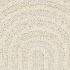 Kirklands Home Cream Modern Curve Area Rug, 5x7 Ivory New
