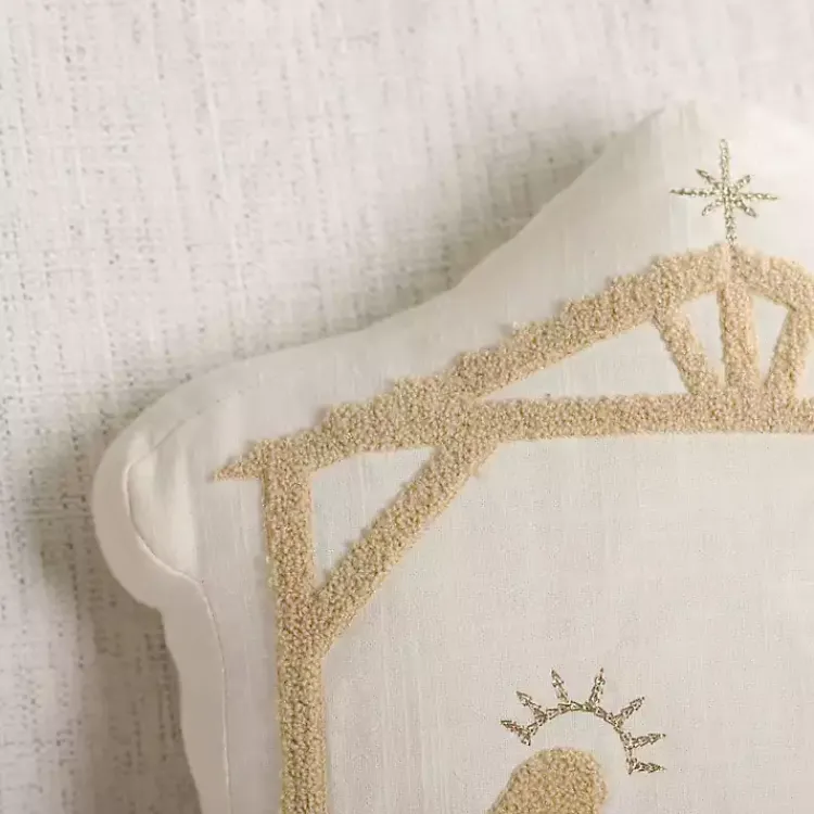 Pillows>Kirklands Home Cream Nativity Christmas Pillow