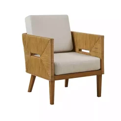 Kirklands Home Cream Natural Rattan Accent Chair White Outlet