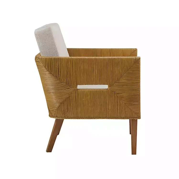 Kirklands Home Cream Natural Rattan Accent Chair White Outlet