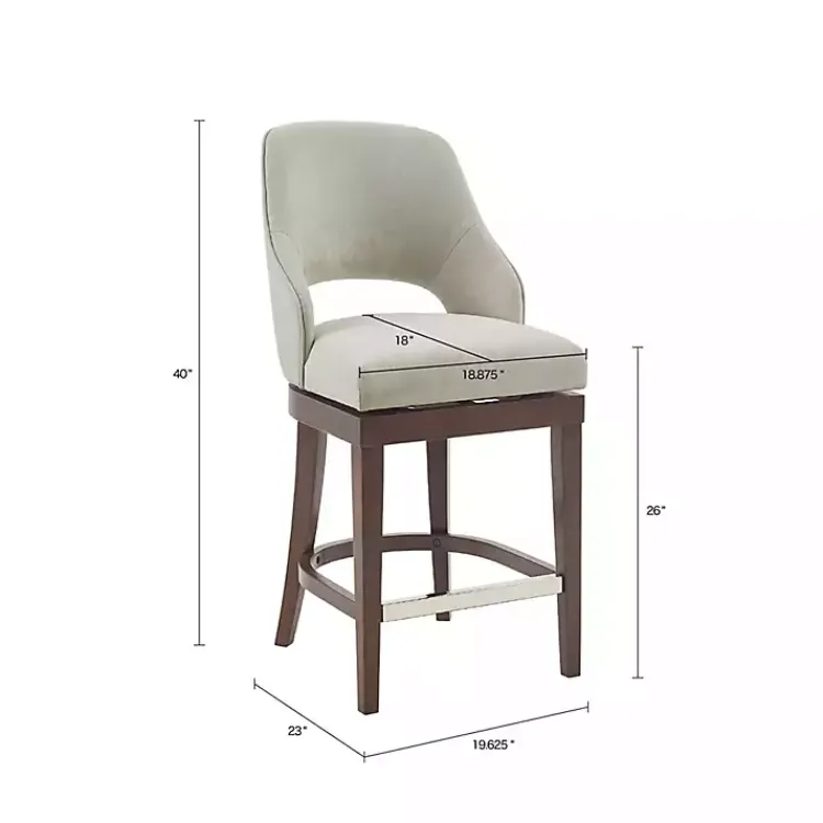 Kirklands Home Cream Open Back Swivel Base Counter Stool White New