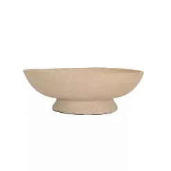 Decorative Bowls & Jars>Kirklands Home Cream Paper Mache Footed Decorative Bowl White
