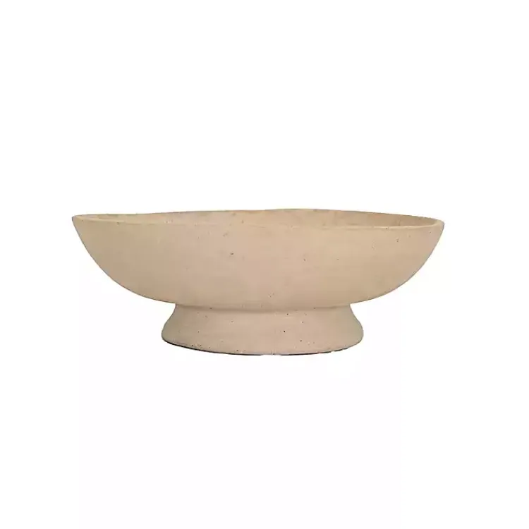 Decorative Bowls & Jars>Kirklands Home Cream Paper Mache Footed Decorative Bowl White