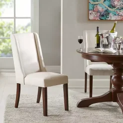 Kirklands Home Cream Parson Dining Chairs, Set of 2 Ivory Sale