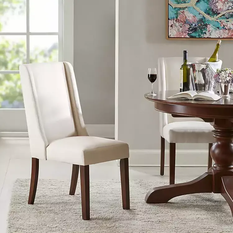 Kirklands Home Cream Parson Dining Chairs, Set of 2 Ivory Sale