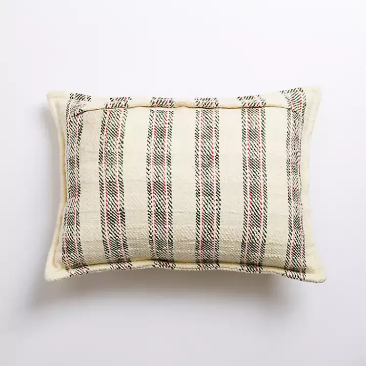 Christmas Pillows>Kirklands Home Cream Plaid Lumbar Christmas Pillow White