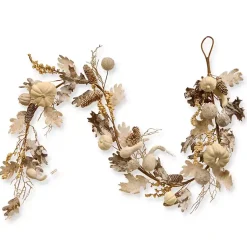 Fall>Kirklands Home Cream Pumpkin and Gourd Garland Ivory