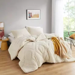 Kirklands Home Cream Quilted Teddy 3-pc. King Comforter Set Ivory Discount