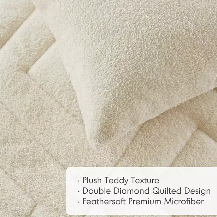 Kirklands Home Cream Quilted Teddy 3-pc. King Comforter Set Ivory Discount