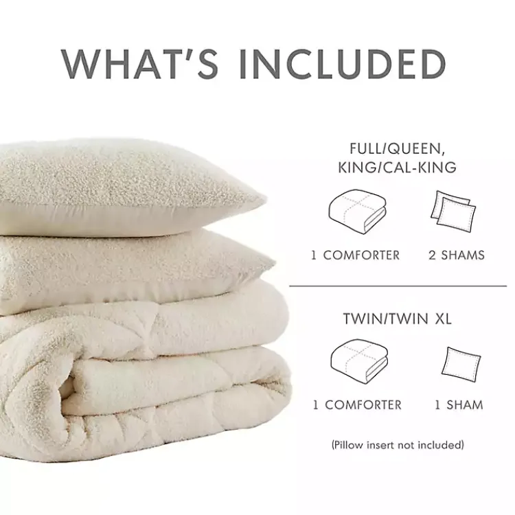 Kirklands Home Cream Quilted Teddy 2-pc. Twin Comforter Set Ivory Sale