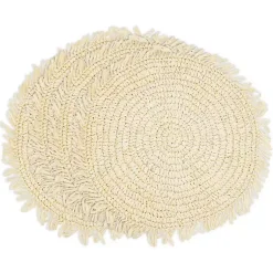 Kirklands Home Cream Rustic Raffia Placemats, Set of 4 Ivory Outlet