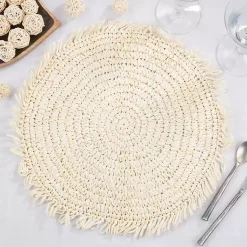 Kirklands Home Cream Rustic Raffia Placemats, Set of 4 Ivory Outlet