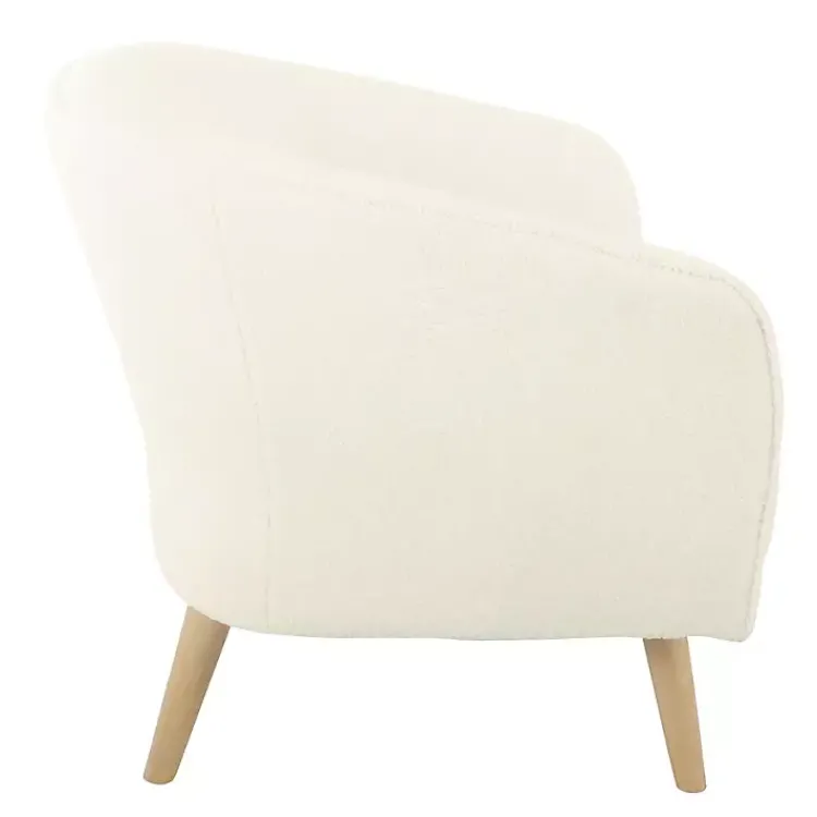 Kirklands Home Cream Sherpa Upholstered Barrel Accent Chair Ivory Online